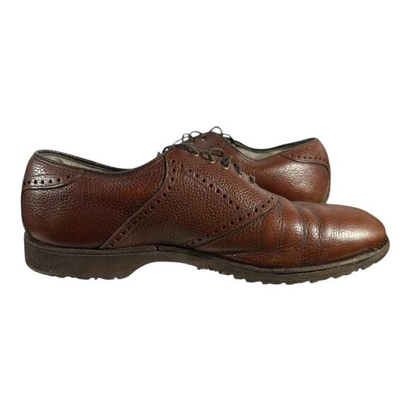 FootJoy Men’s Brown Pebbled Leather Oxford Shoes Casual Dress Golf Size 9 C - Picture 7 of 8
